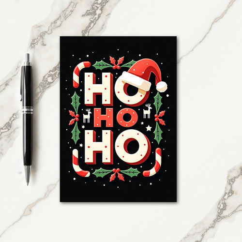 Joyous Ho Ho Ho Typography Card