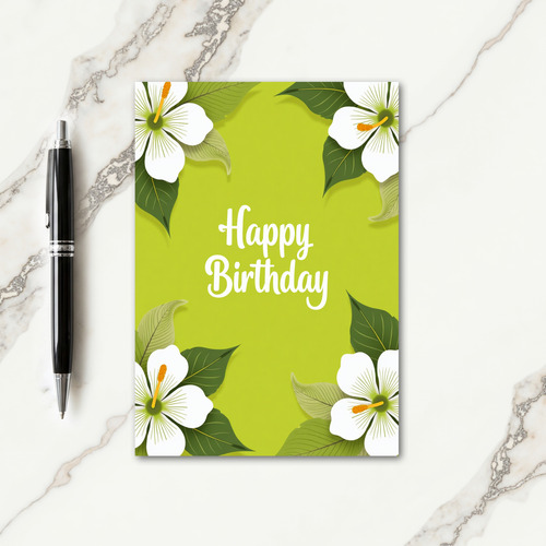 Joyous Lime Floral Birthday Card