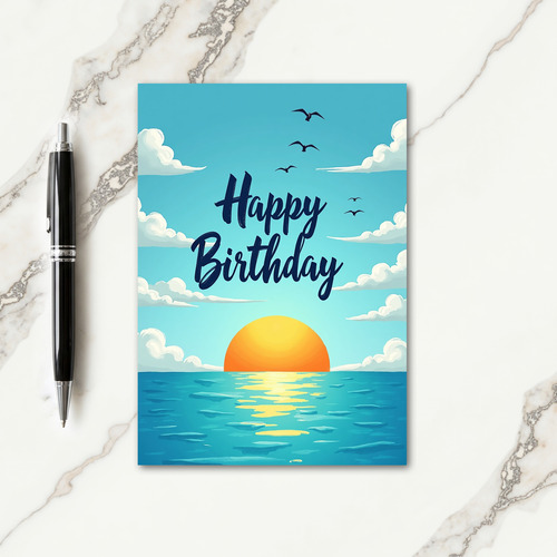 Joyous Ocean Sunset Card