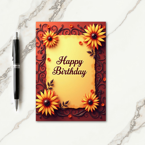 Joyous Parchment Birthday Card