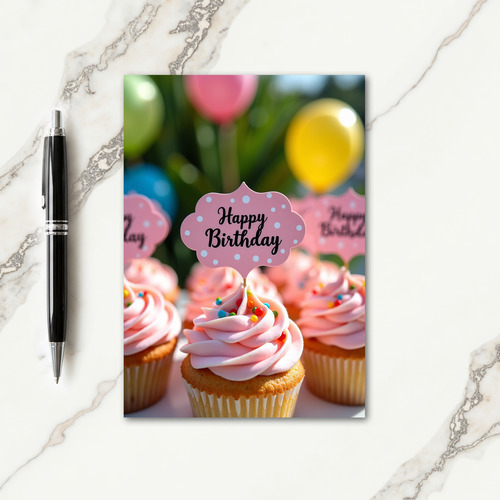 Joyous Pearl Cupcake Card