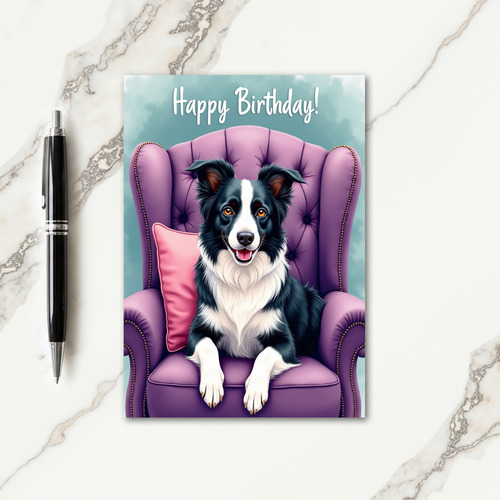 Joyous Pup Chair Birthday Card