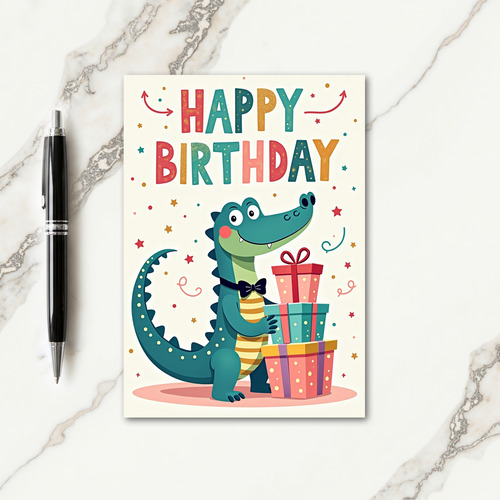 Joyous Reptile Birthday Card