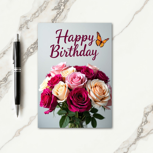 Joyous Rose Bouquet Card