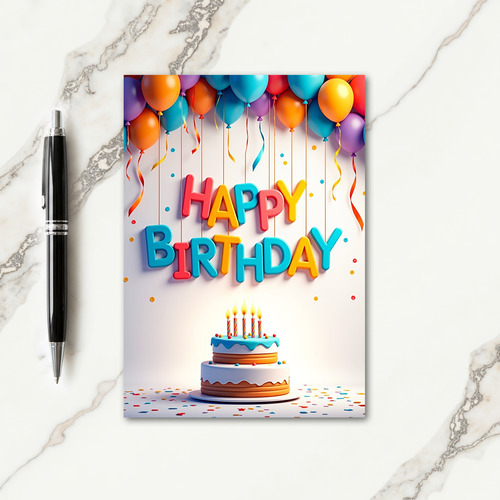 Joyous Sculpted Birthday Card