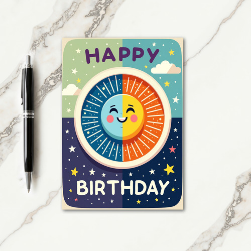 Joyous Sun Moon Card