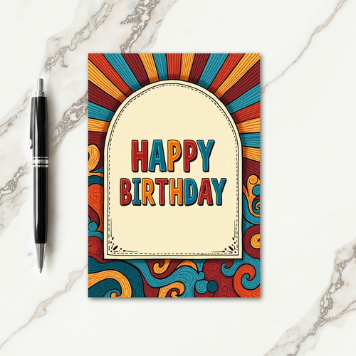 Joyous Sunburst Birthday Card