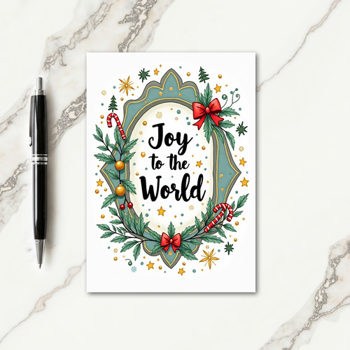 Joyous Teal Christmas Card