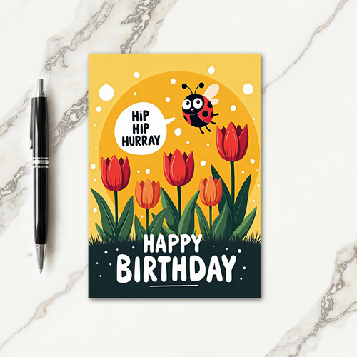 Joyous Tulips Birthday Card