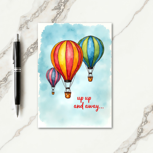 Joyous Watercolor Balloon Card
