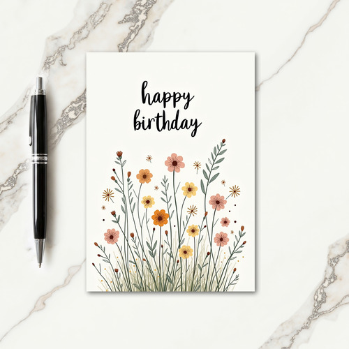 Joyous Wildflower Birthday Card