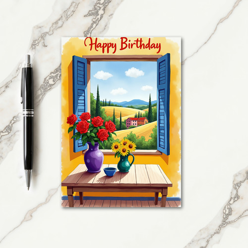 Joyous Window Birthday Card