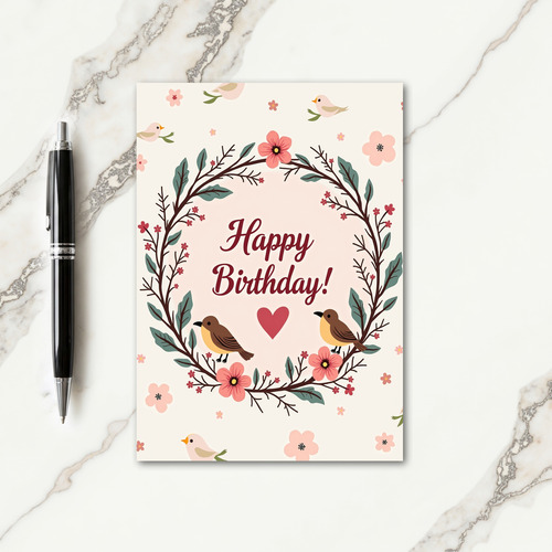Joyous Wreath Birthday Card
