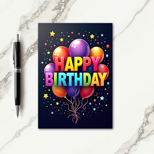 Jubilant 3D Letters Birthday Card