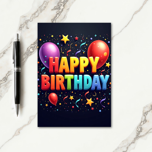 Jubilant 3D Text Card