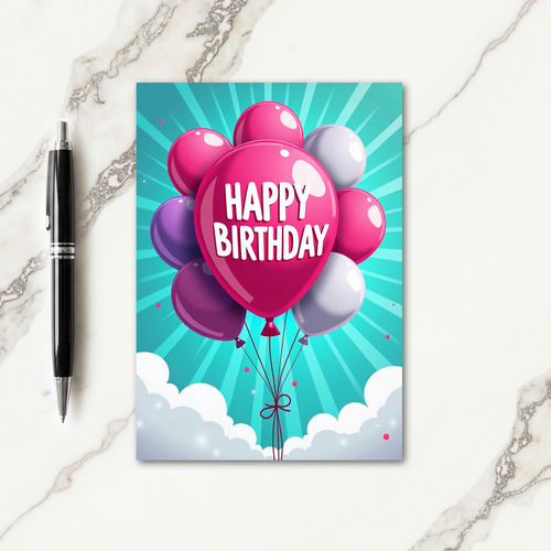 Jubilant Balloon Birthday Card