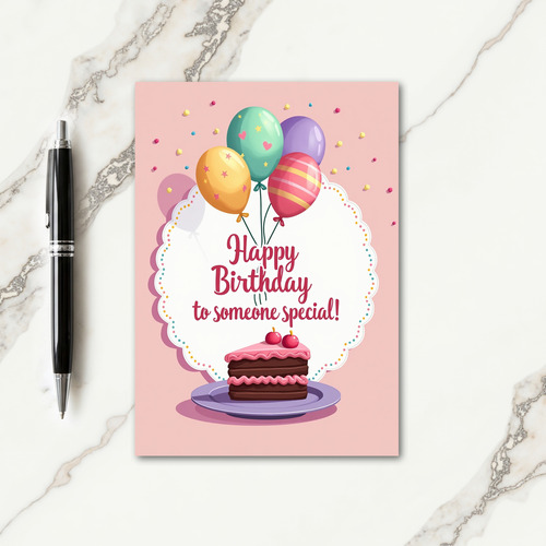 Jubilant Balloon Cake Card