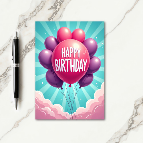 Jubilant Balloons Birthday Card