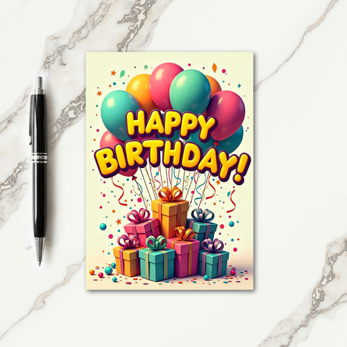 Jubilant Birthday Balloon Card