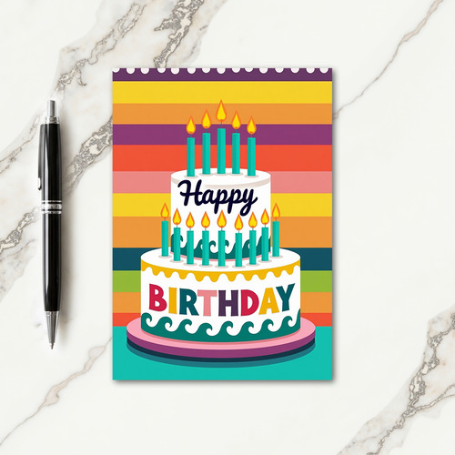 Jubilant Birthday Cake Card