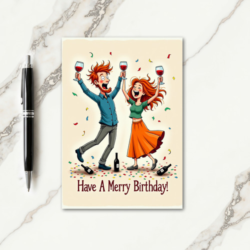 Jubilant Birthday Confetti Toast Card