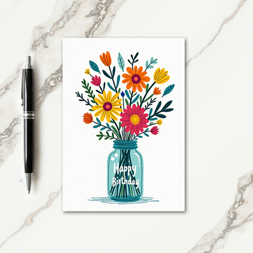 Jubilant Birthday Floral Card