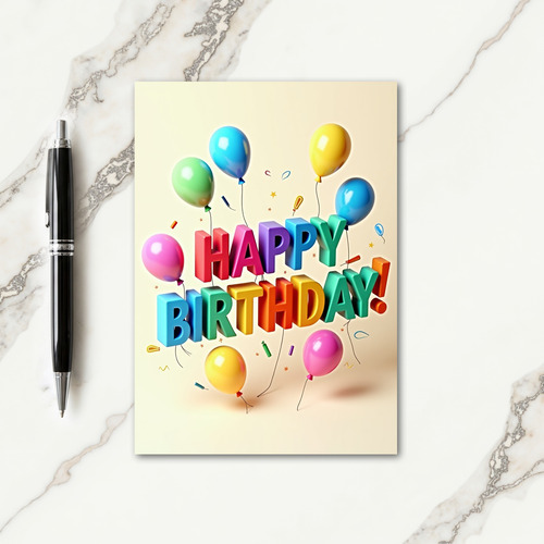 Jubilant Birthday Letters Card