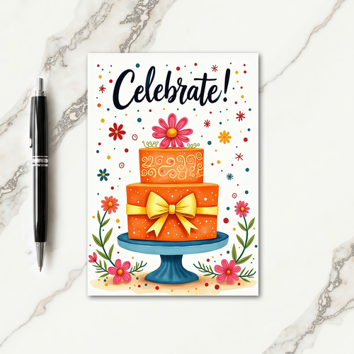 Jubilant Cake Birthday Card