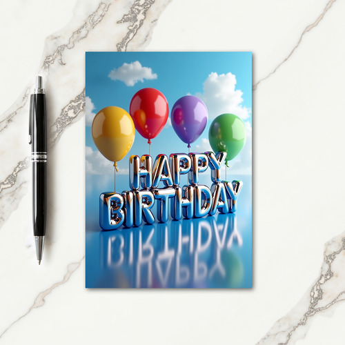Jubilant Chrome Birthday Card