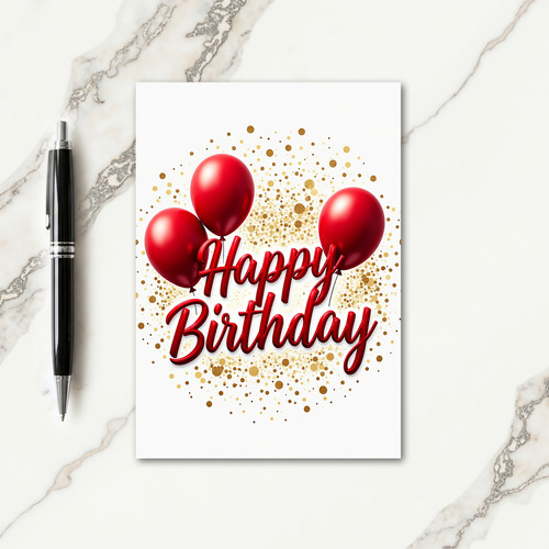 Jubilant Crimson Script Card