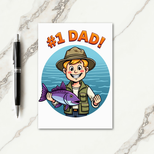 Jubilant Fathers Day Catch Card