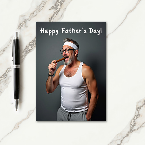 Jubilant Fathers Day Portrait Card