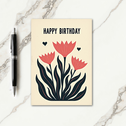 Jubilant Floral Birthday Card