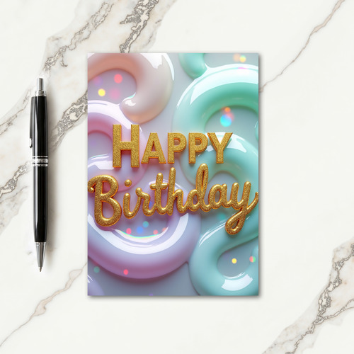 Jubilant Glitter Birthday Card