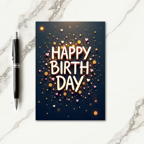 Jubilant Golden Birthday Card