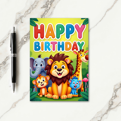 Jubilant Jungle Animals Card