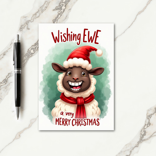 Jubilant Lamb Christmas Card