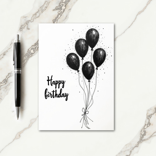 Jubilant Monotone Balloons Card