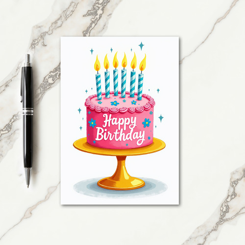 Jubilant Pink Cake Card