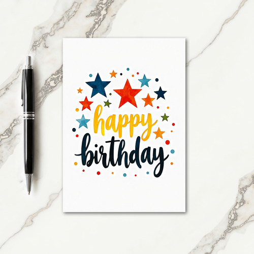 Jubilant Script Birthday Card