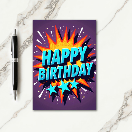 Jubilant Starburst Birthday Card