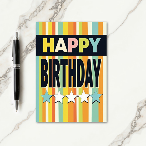 Jubilant Stripes Birthday Card