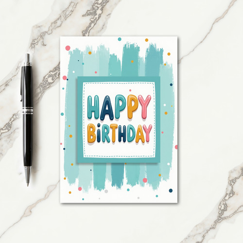 Jubilant Teal 3D Letter Card