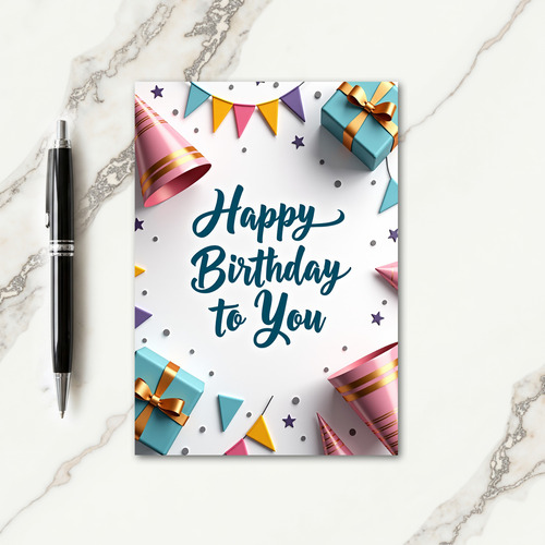Jubilant Teal Script Card