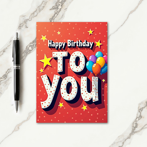 Jubilant Text Birthday Card