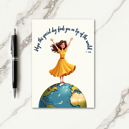 Jubilant Woman Birthday Card