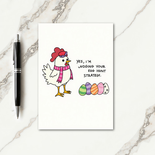 Judging Your Egg Hunt Funny Card