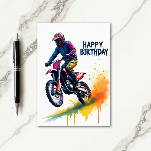 Jump Rider Birthday Card