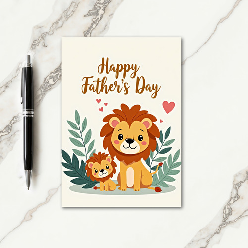 Jungle Cat Fathers Day Card