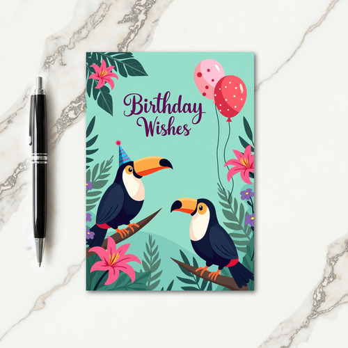 Jungle Floral Birthday Card